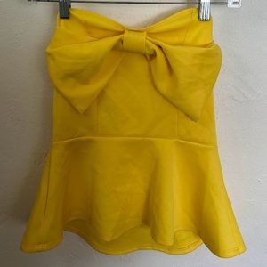 Yellow Peplum Tube Top